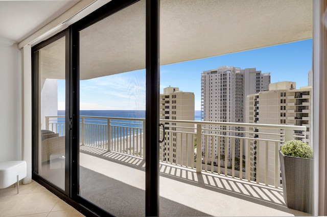 balcony with a water view