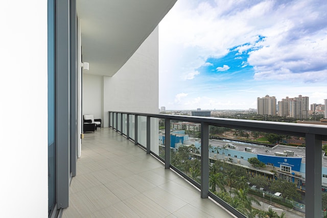 balcony featuring a view of city