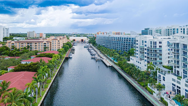water view featuring nearby urban area