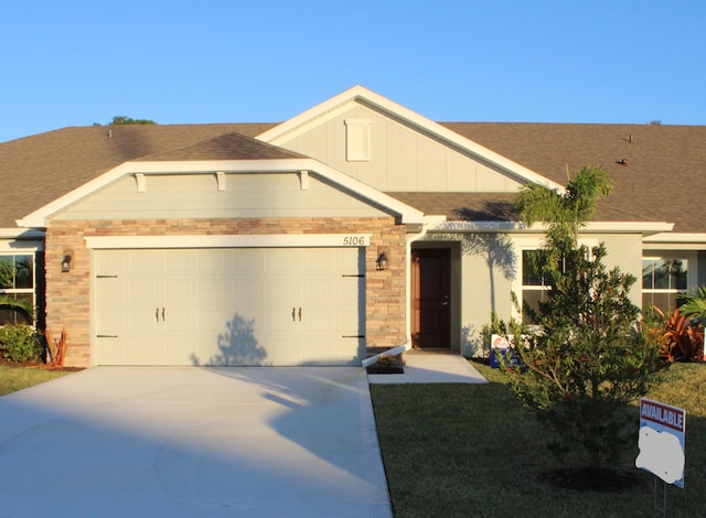 view of front of house with a garage