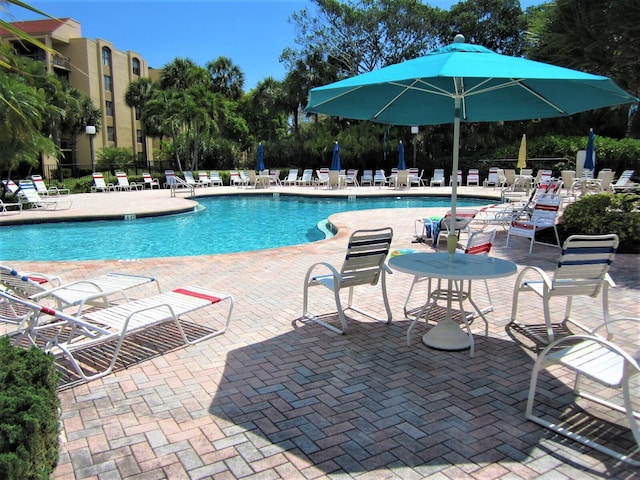 view of pool with a patio area