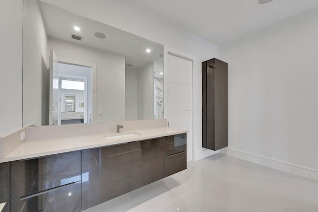 bathroom with oversized vanity