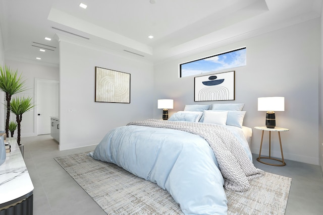 bedroom featuring ornamental molding