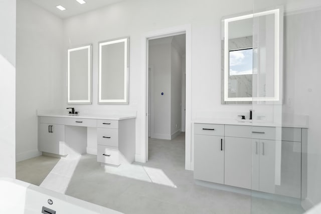 bathroom featuring vanity and tile patterned floors