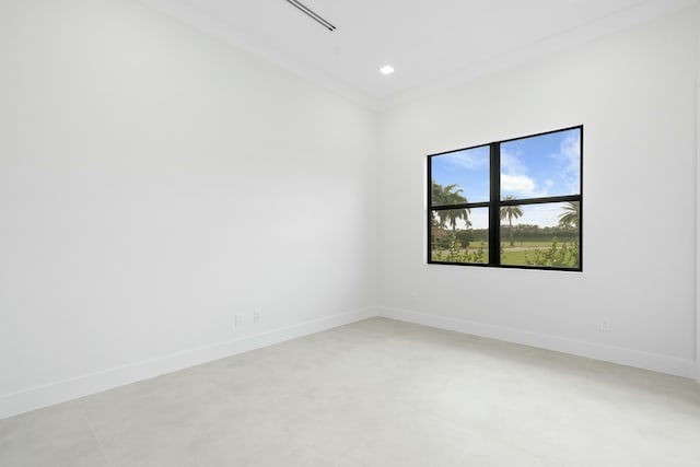 unfurnished room featuring ornamental molding