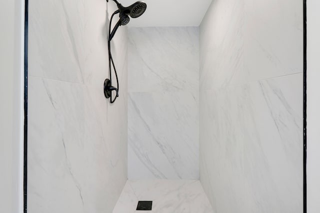 interior details with a marble finish shower