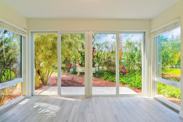 view of unfurnished sunroom