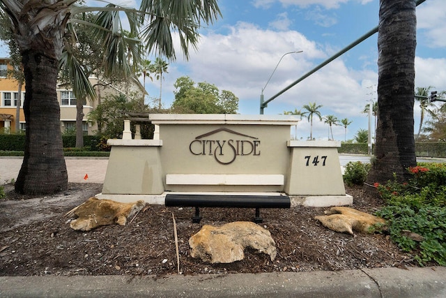 view of community sign