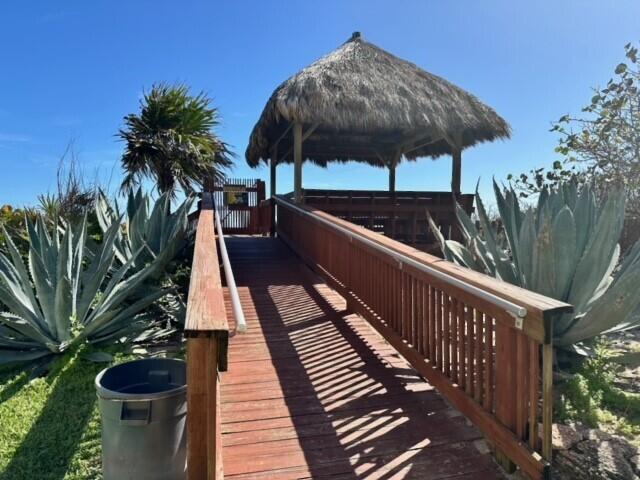 dock area with a gazebo