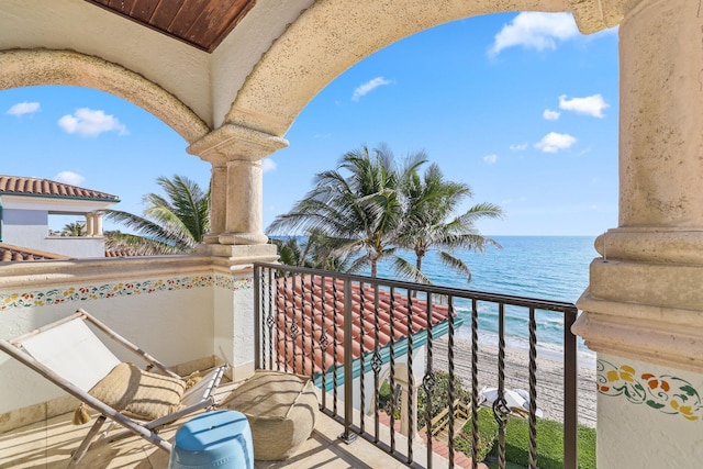 balcony with a water view