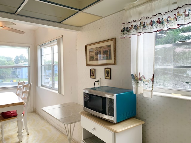 bathroom with ceiling fan