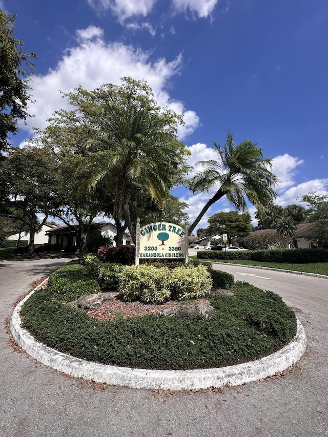 view of community sign