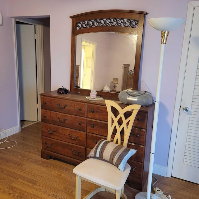 interior space with hardwood / wood-style flooring