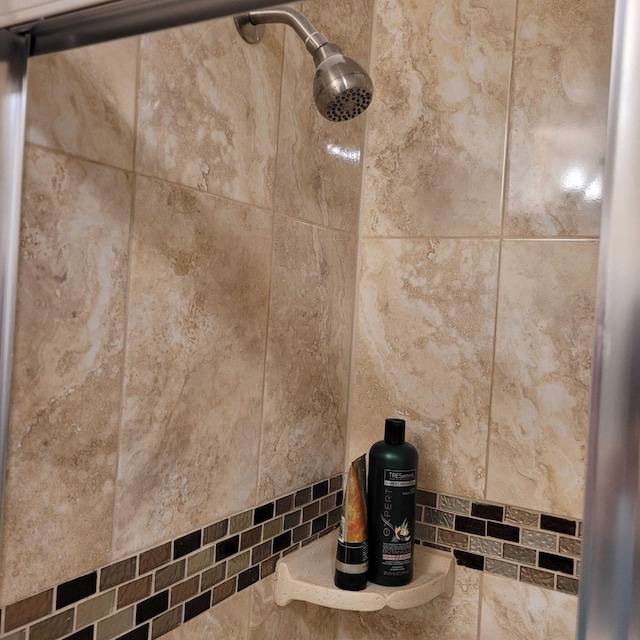 interior details with tiled shower