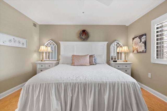 bedroom featuring light wood-type flooring