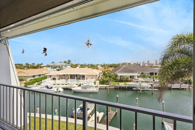 balcony with a water view