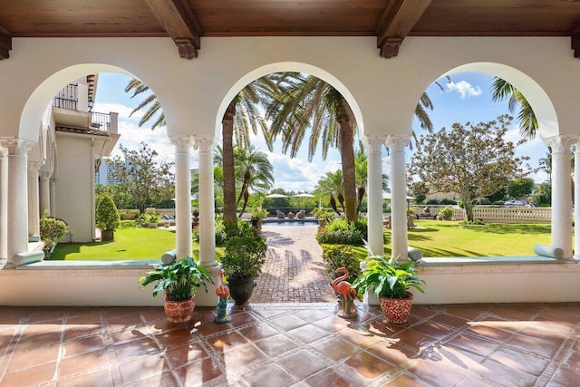 view of patio / terrace featuring a balcony