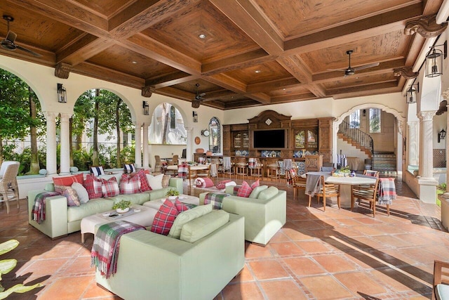 view of terrace with an outdoor living space