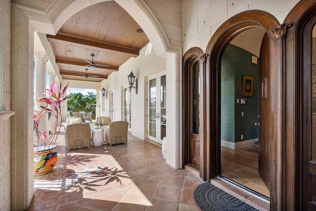 interior space with french doors