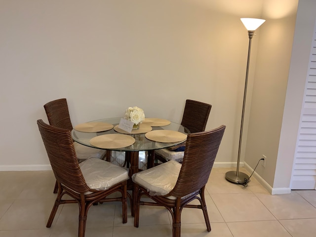 view of tiled dining area