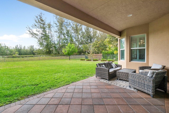 view of terrace with an outdoor hangout area