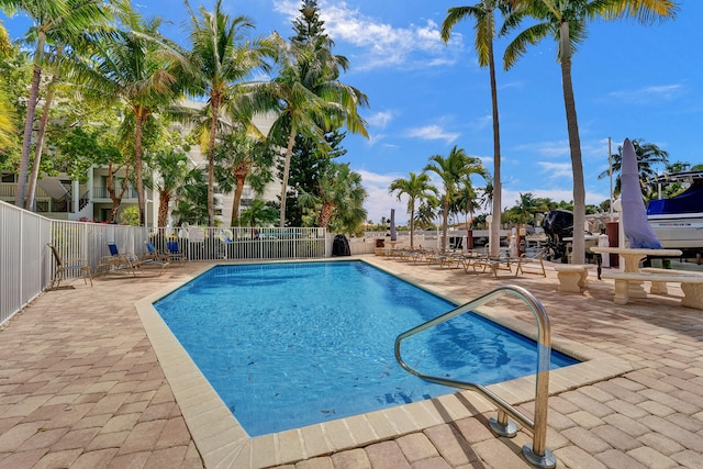 view of pool featuring a patio area