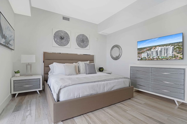 bedroom featuring light wood-type flooring