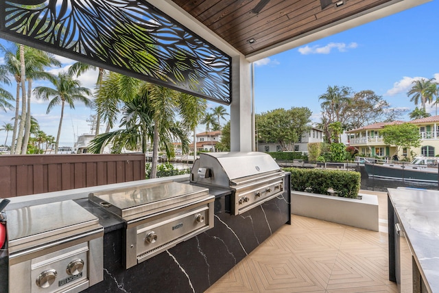 view of patio / terrace with area for grilling