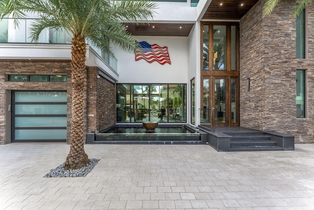 doorway to property with french doors