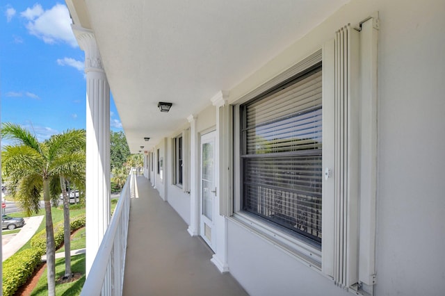 view of patio with a balcony