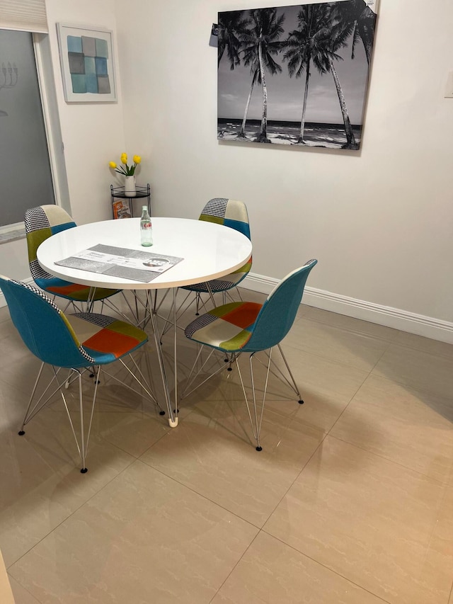 view of tiled dining area