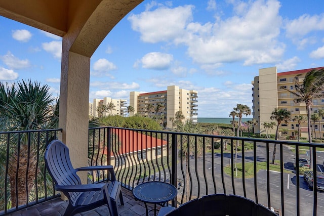 balcony with a water view