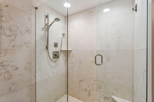 bathroom featuring walk in shower