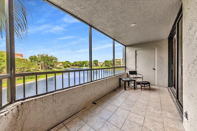 balcony with a water view