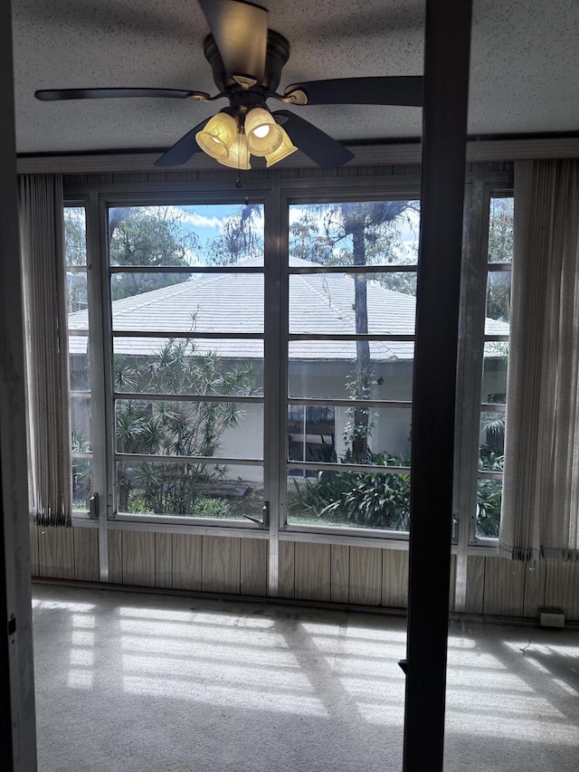 interior details with ceiling fan