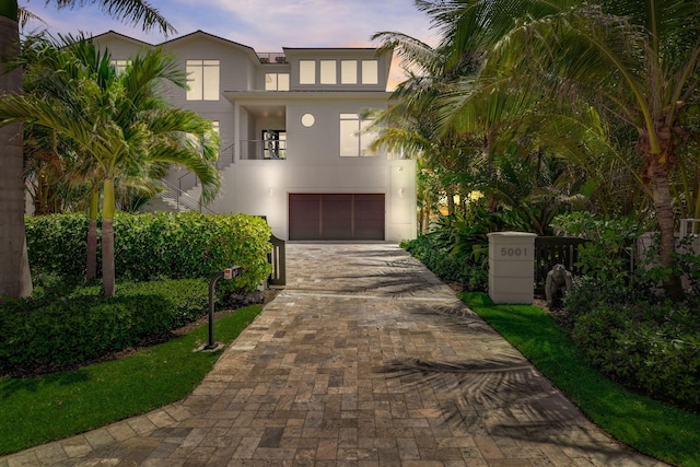 view of front of house with a garage