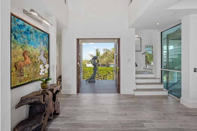 foyer featuring light hardwood / wood-style floors