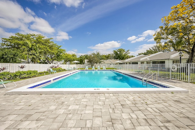 view of pool featuring a patio area