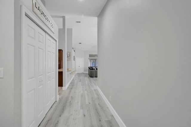 hallway featuring light hardwood / wood-style flooring