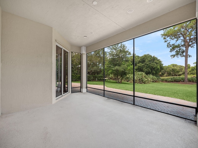 view of unfurnished sunroom