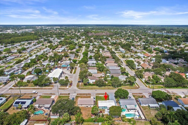 aerial view with a residential view