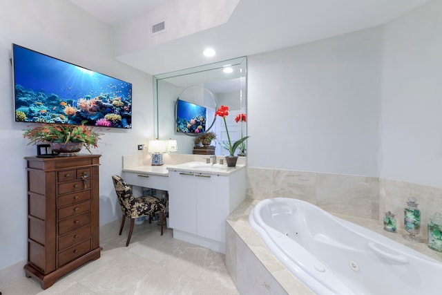 bathroom featuring tile patterned floors and vanity