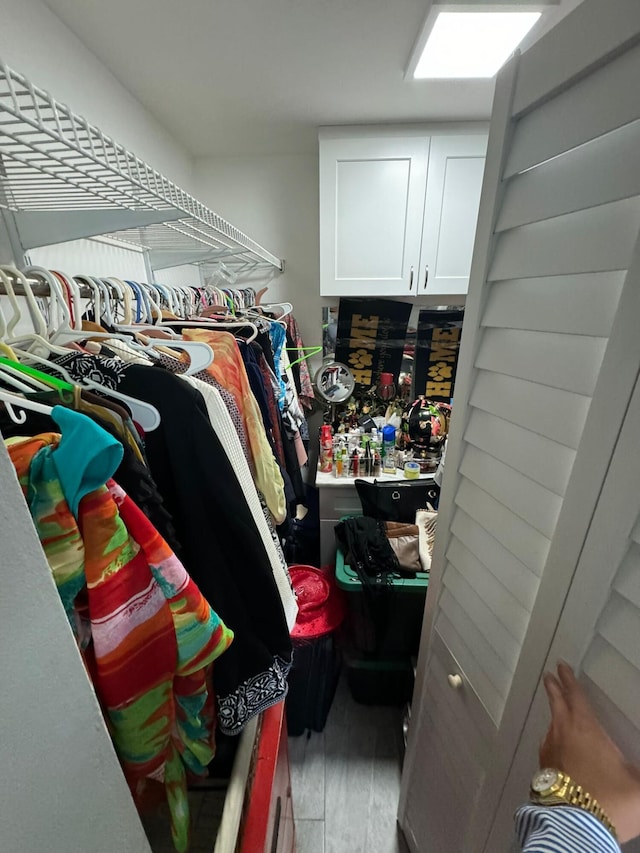 spacious closet featuring wood-type flooring