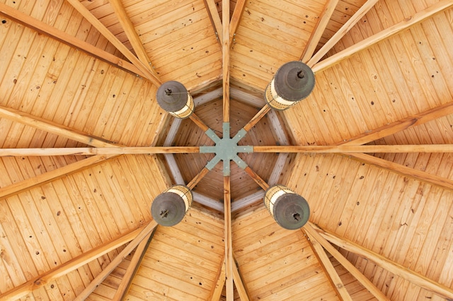 interior details featuring wood ceiling and beam ceiling