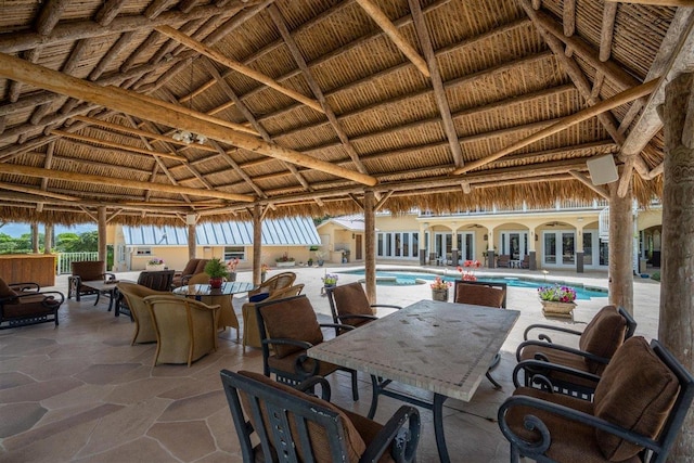 view of patio / terrace with a gazebo