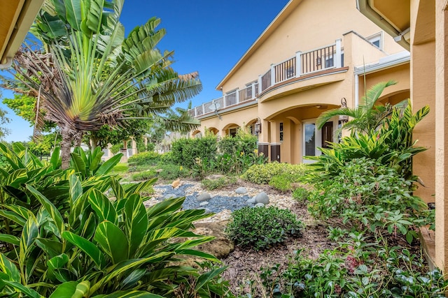 exterior space with a balcony