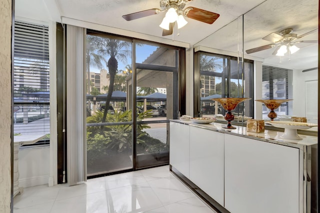 interior space with expansive windows