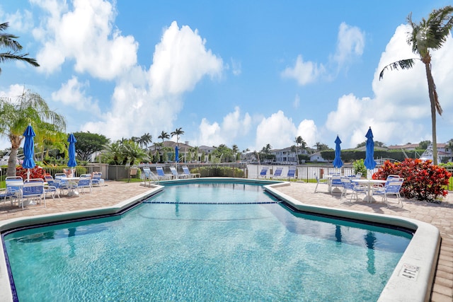 view of pool featuring a patio area