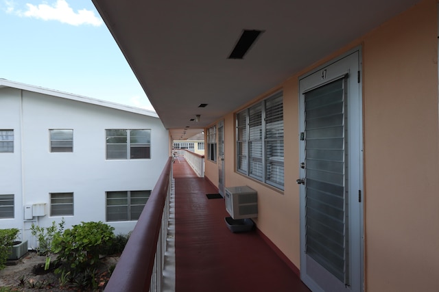 balcony featuring central AC