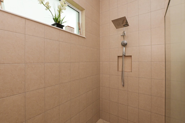 interior details with tiled shower